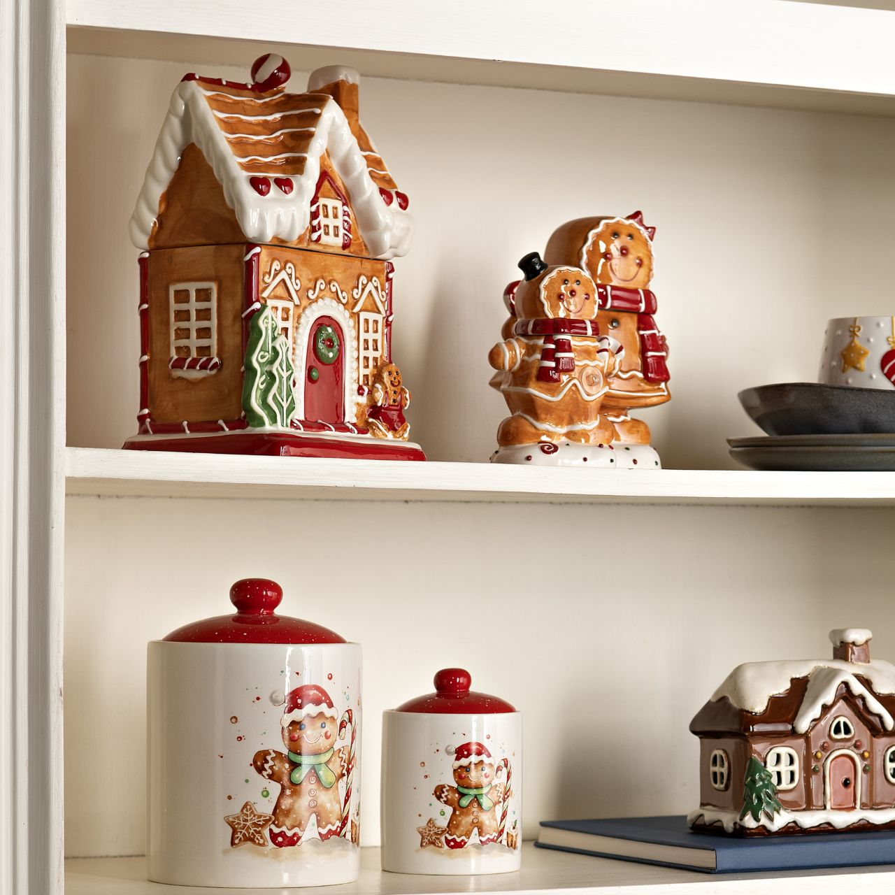 Dose Lebkuchenhaus aus Keramik bunt (B/H/T) 16x27x14cm Essen, Süßigkeiten