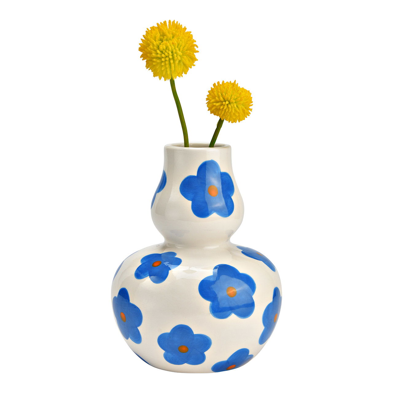 Vase flower decor ceramic white (W/H/D) 13x16x13cm