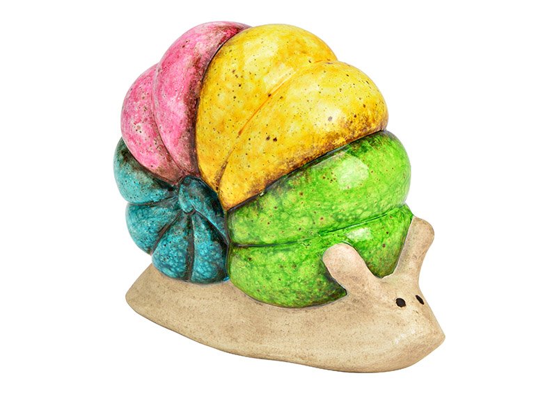 Snail rainbow ceramic colorful (W/H/D) 13x11x6cm