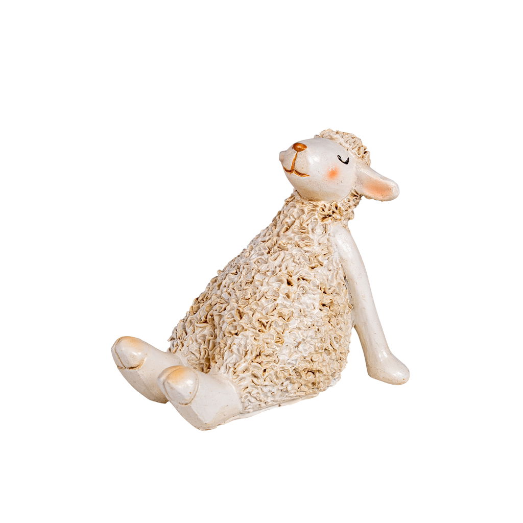 Schaap, polyresin, 9x7x7cm, 1 stuk, wit Figur