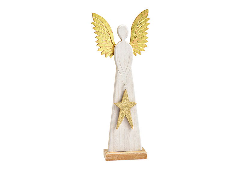 Stand Angel made of wood white (W/H/D) 14x34x5cm