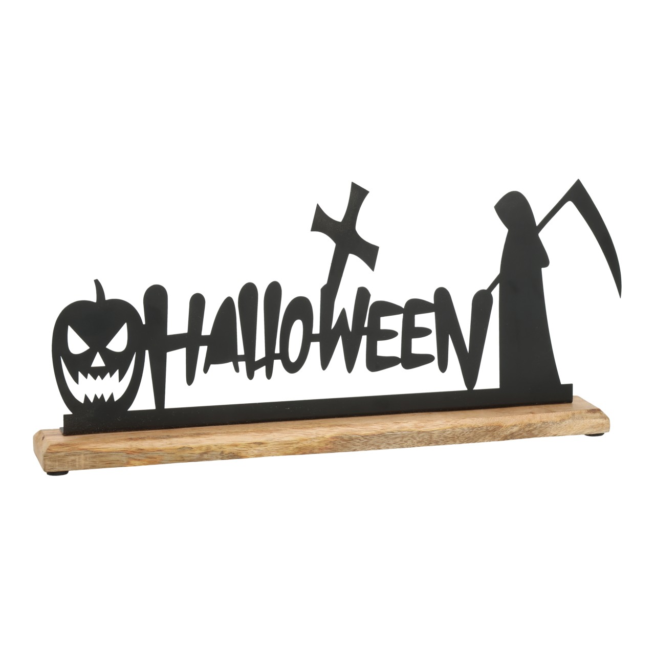 Expositor de Halloween de metal negro (A/A/P) 37x16x5cm