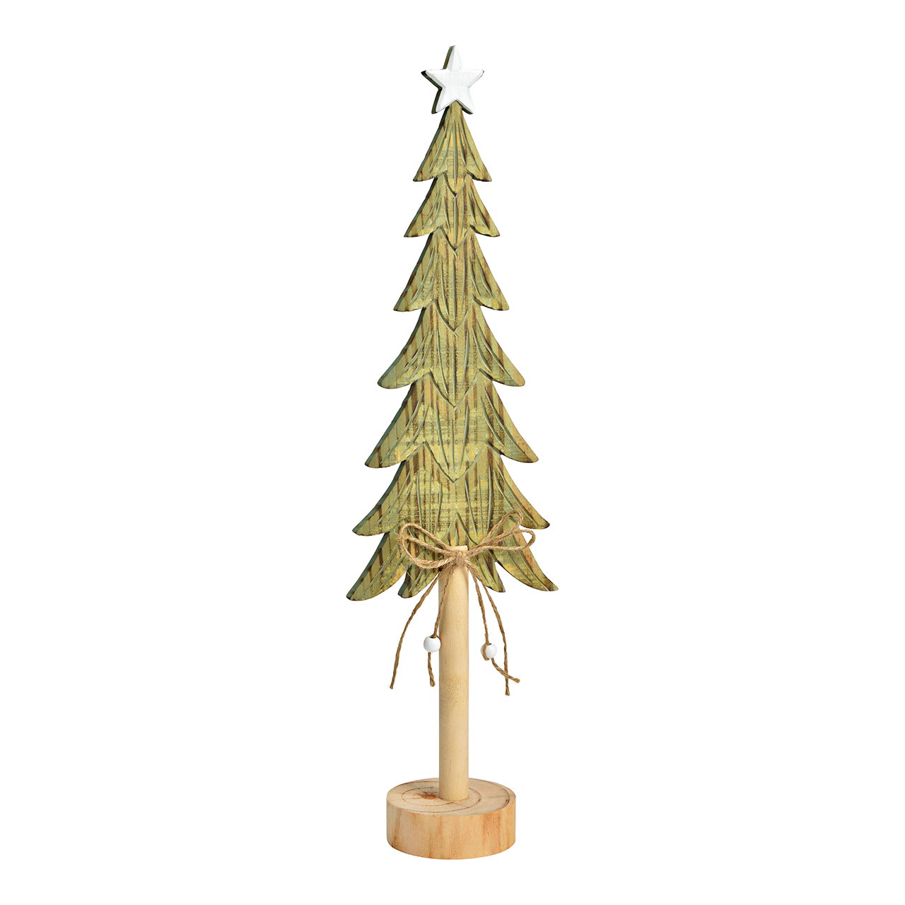 Albero di Natale in legno, verde (L/H/D) 13x48x8cm