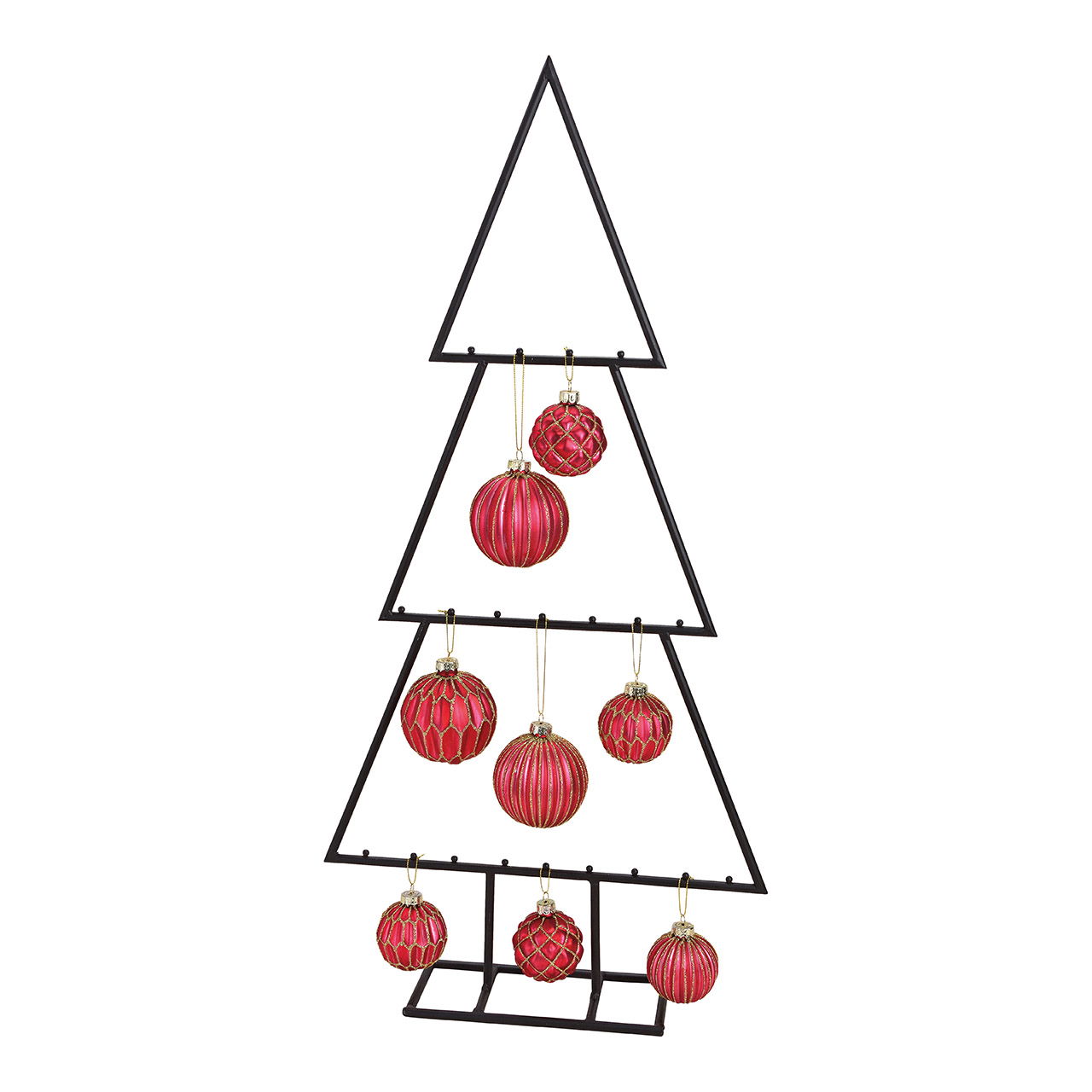 Kerstboom van metaal zwart, (B/H/D) 38x77x10cm