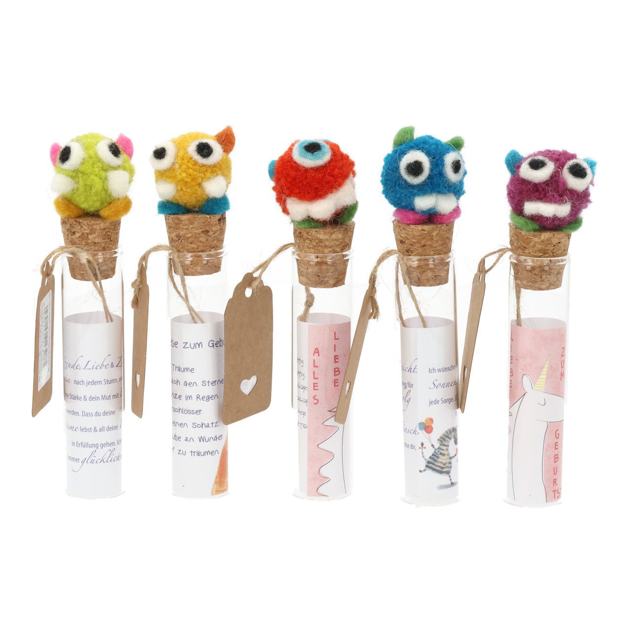 Monster auf RG Geburtstag aus Filz Bunt (B/H/T) 2x14x3cm Kiste