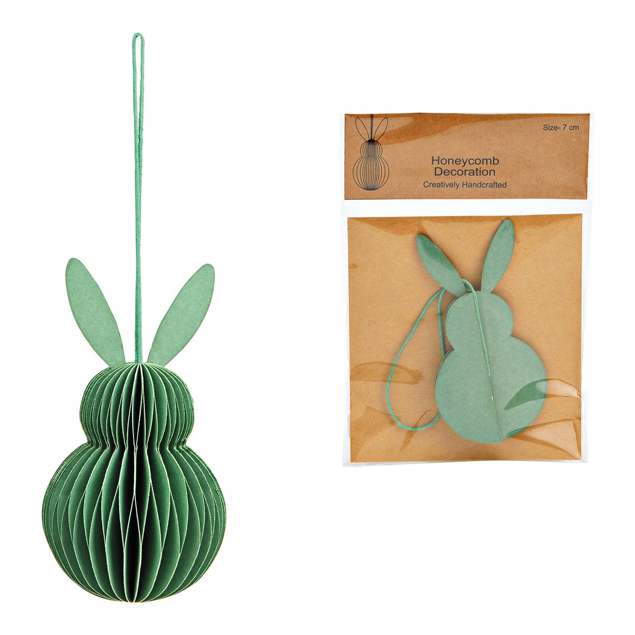 Hänger Honeycomb Hase aus Papier/Pappe dunkelgrün (B/H/T) 6x10x6cm Hänger Honeycomb Hase aus Papier/Pappe dunkelgrün (B/H/T) 6x10x6cm
