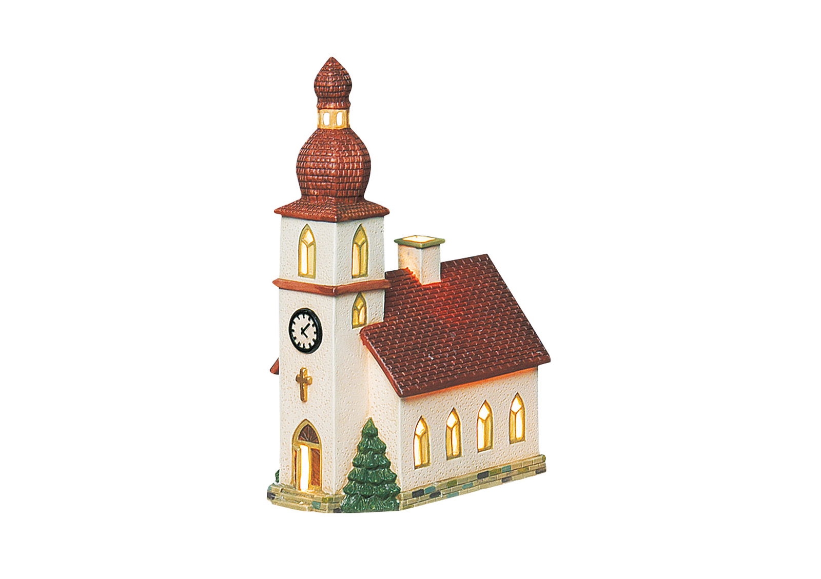 Wurm Lichthaus Kirche aus Porzellan, Bunt (B/H/T) 14x21x8cm