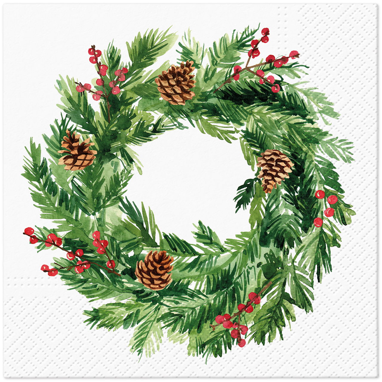 Tovagliolo in carta/cartone con ghirlanda natalizia, 3 veli, confezione da 20, bianco (L/H) 33x33cm Tovagliolo in carta/cartone con ghirlanda natalizia, 3 veli, confezione da 20, bianco (L/H) 33x33cm