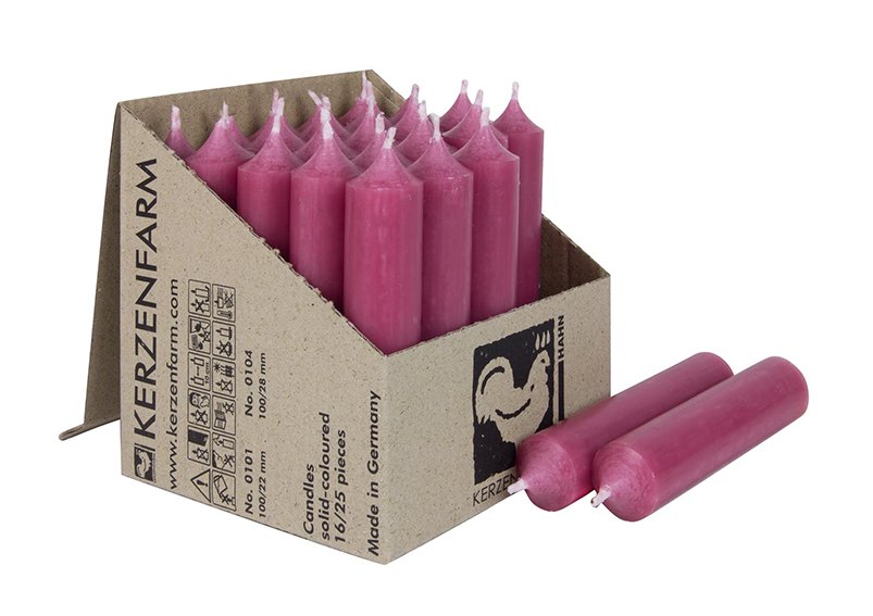 Stick candle colored wax dusky pink (H) 10cm Ø2cm