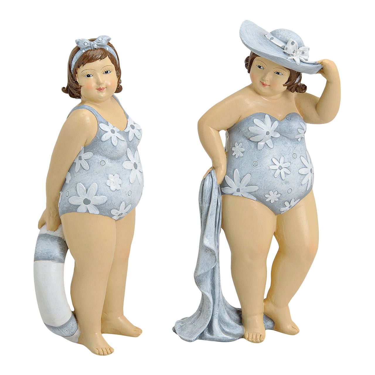 Frau im Badeanzug aus Poly, 2-fach, Beige/Grau (B/H/T) 9x21x6cm Frau im Badeanzug aus Poly, 2-fach, Beige/Grau (B/H/T) 9x21x6cm