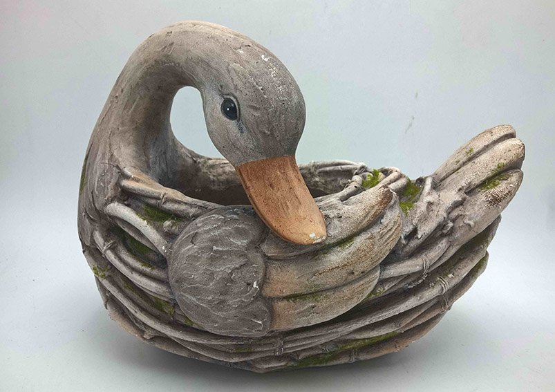 Magnesia flower pot duck natural (W/H/D) 35x23x26cm