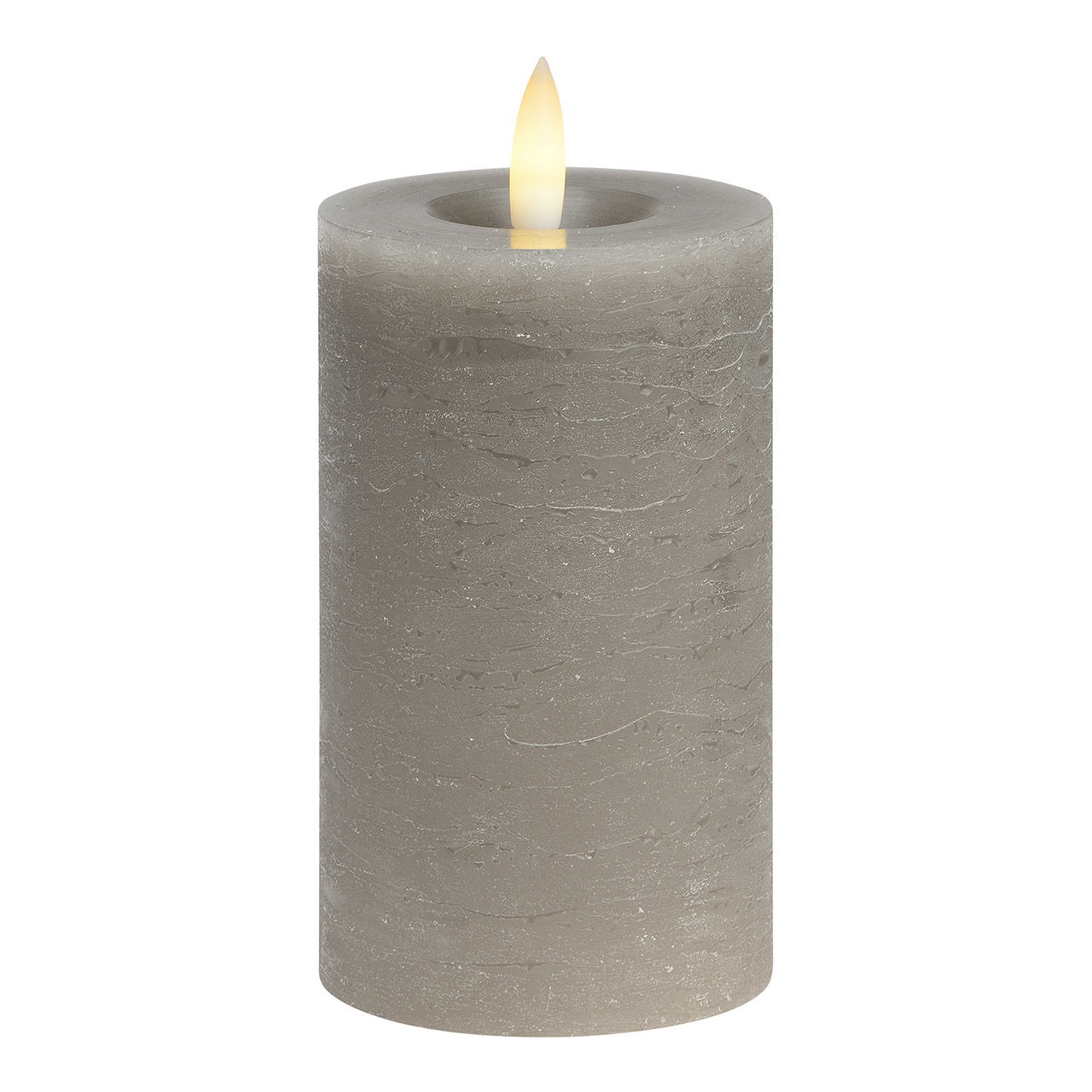 Candle LED taupe, flickering light, exclusive 2xAAA made of wax (W/H/D) 7x12x7cm