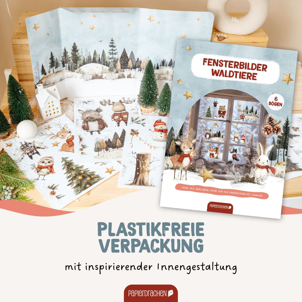 Winter, Schnee, Dekoration, Papierbastelei, Geschenkeset