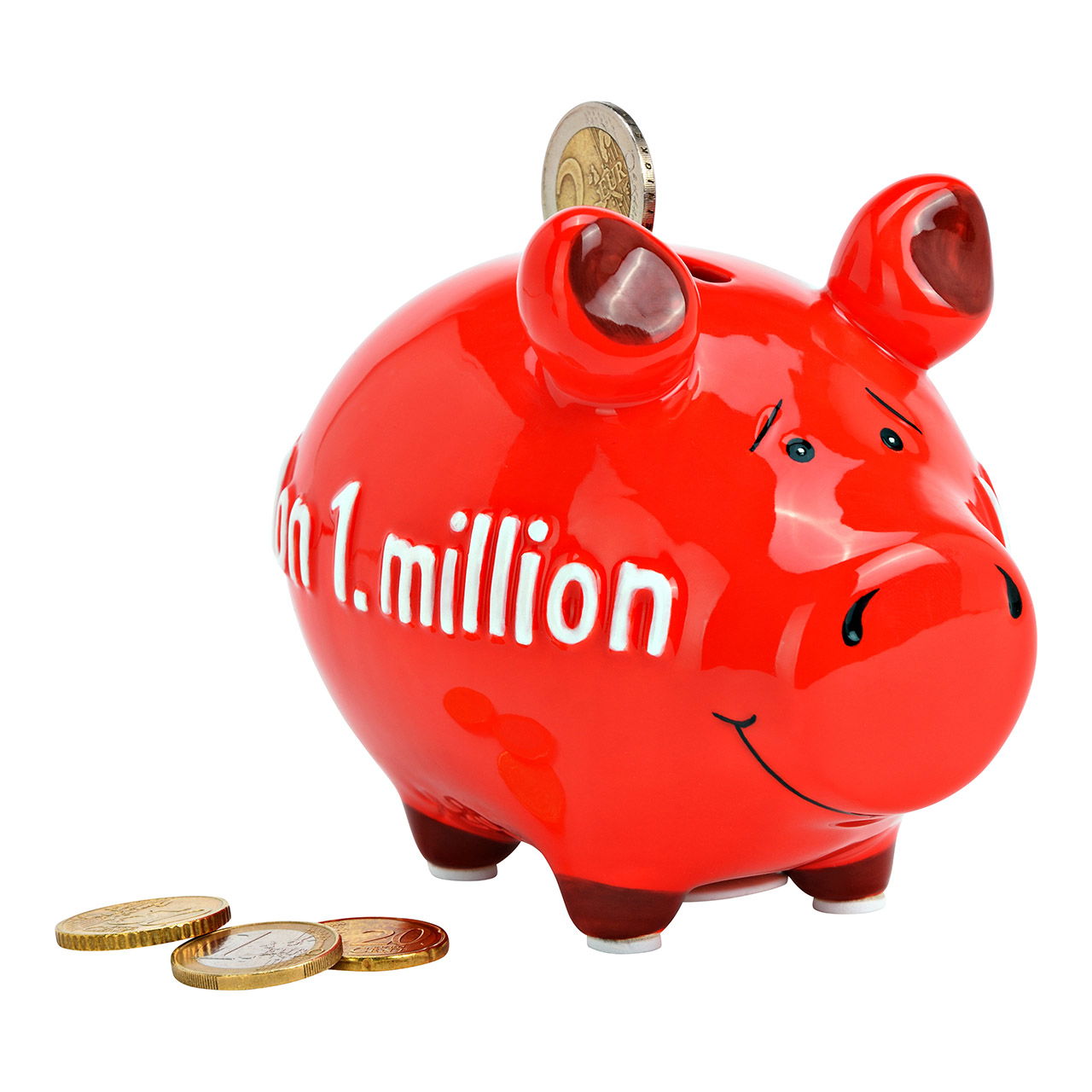 KCG Sparschwein "Mon 1. million" aus Keramik, Rot (B/H/T) 12x9x9cm Kleinschwein Sparschwein