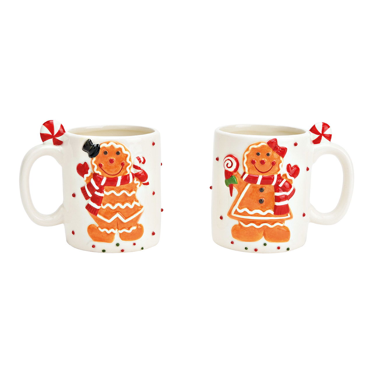 Mug Gingerbread Ceramic Figure bianco 2-fold, (L/H/D) 12x11x8cm