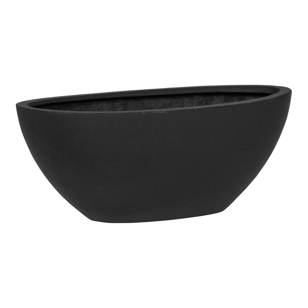 Vaso da fiori in Fiberstone nero (L/H/D) 53x21x24cm