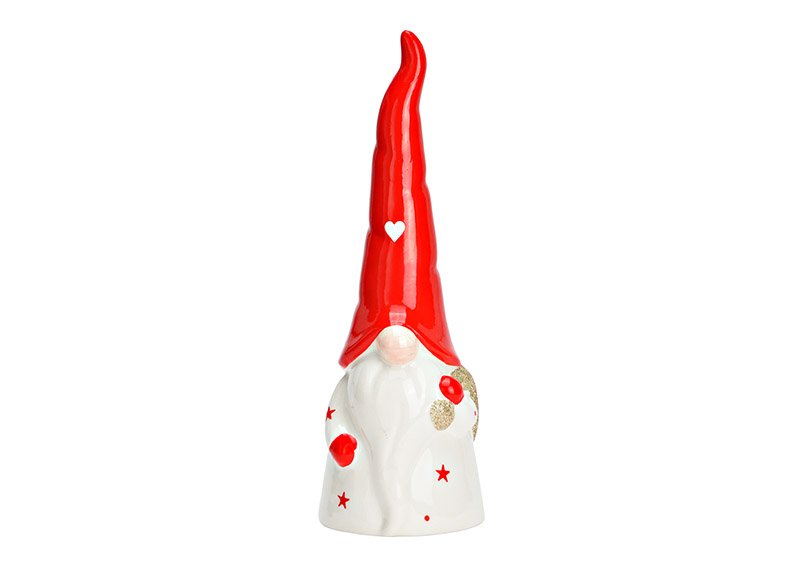 Ceramic gnome red (W/H/D) 9x26x9cm