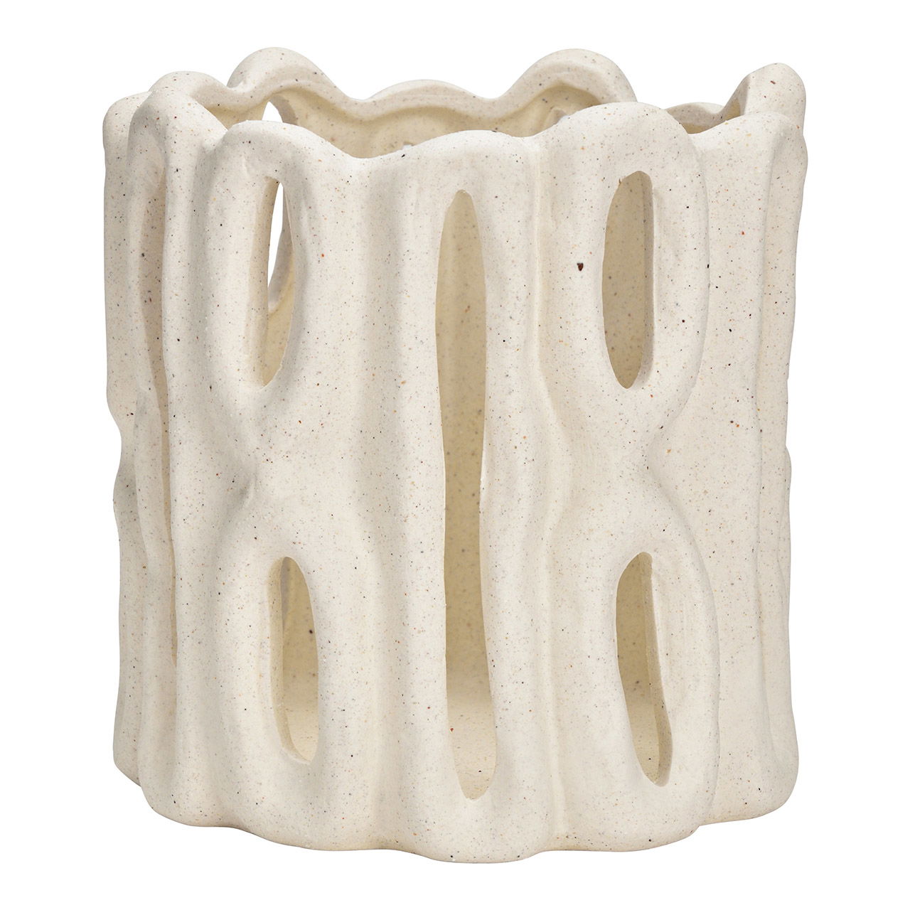 Windlicht aus Keramik, Weiß (B/H/T) 16x16x16cm Töpferei, Kunst, Porzellan, Bluse, Kleidung