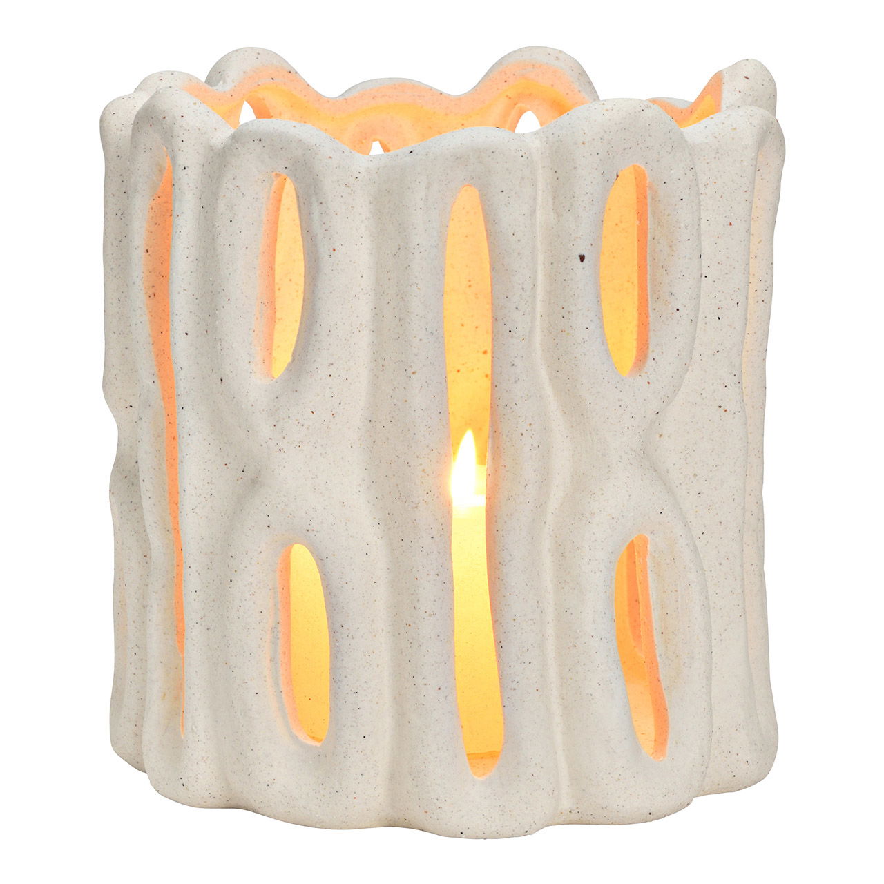 Windlicht aus Keramik, Weiß (B/H/T) 16x16x16cm Windlicht aus Keramik, Weiß (B/H/T) 16x16x16cm