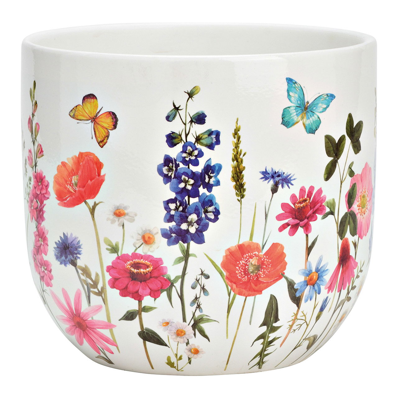 Vaso da fiori Prati in ceramica decorata colorata (L/H/D) 17x16x17cm