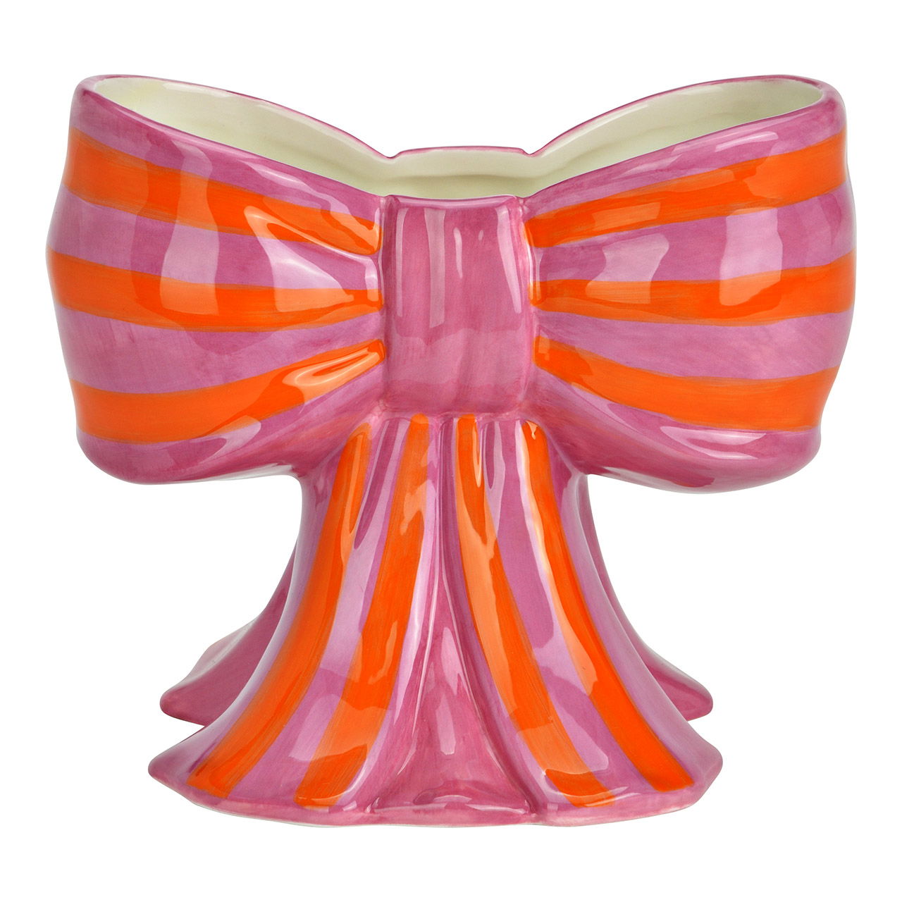 Vase Schleife aus Keramik, Lila/Orange (B/H/T) 18x15x13cm Formelle Kleidung, Kissen, Töpferei, Krug, Glas