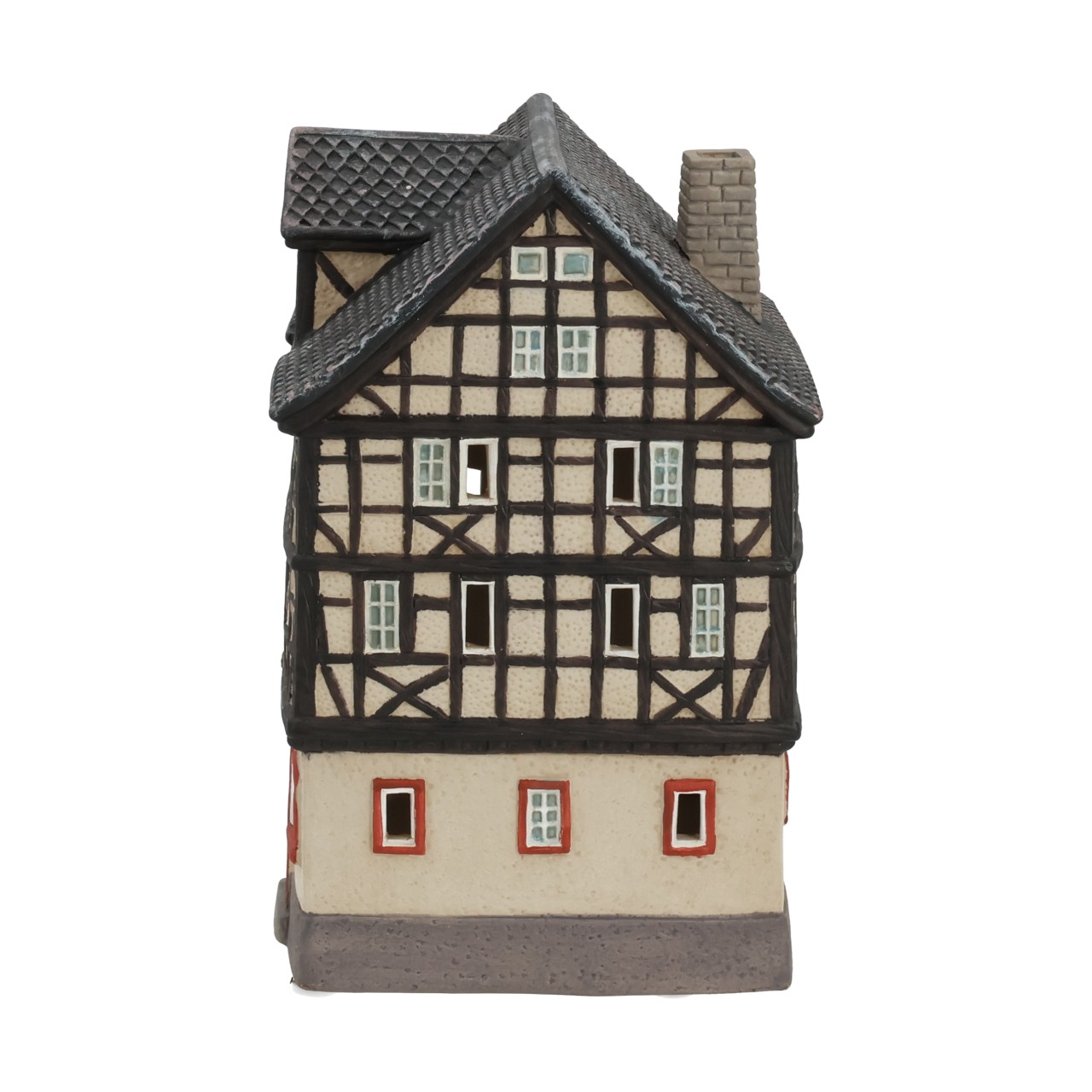 Wurm Lichthaus Weinhaus Peter Andre aus Porzellan Bunt (B/H/T) 13.2x17.6x11.3cm Miniaturhaus, Häusermodell, Fachwerkhaus, Porzellanfigur, Weinhaus Peters Andre