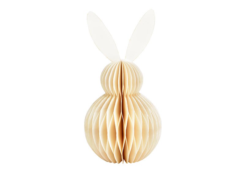 Honeycomb bunny paper/cardboard white (W/H/D) 11x20x11cm