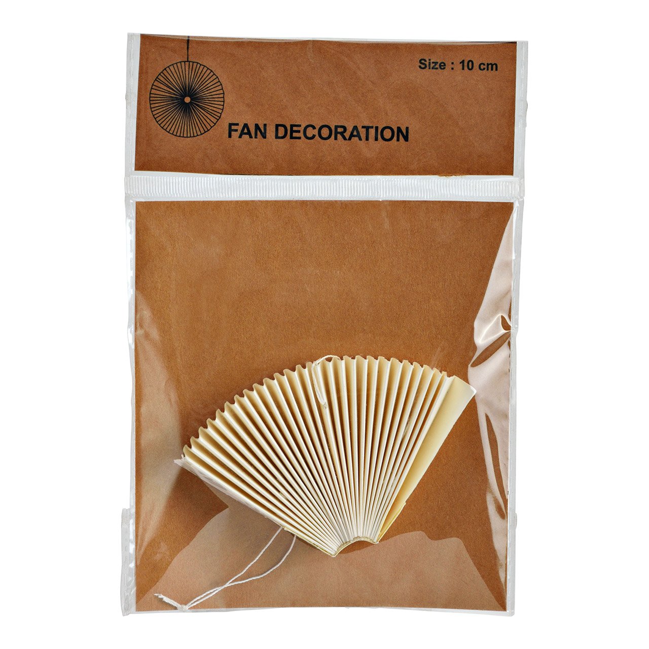 Paper/cardboard fan hanger, white (W/H/D) 10x10x1cm