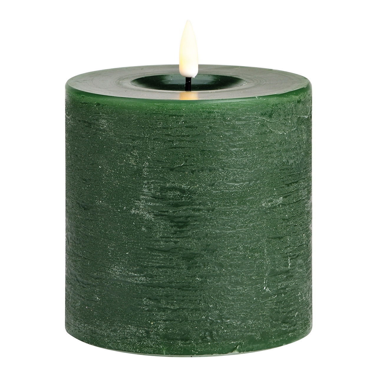Candela LED in cera, verde (L/H/D) 10x10x10cm Candela LED in cera, verde (L/H/D) 10x10x10cm