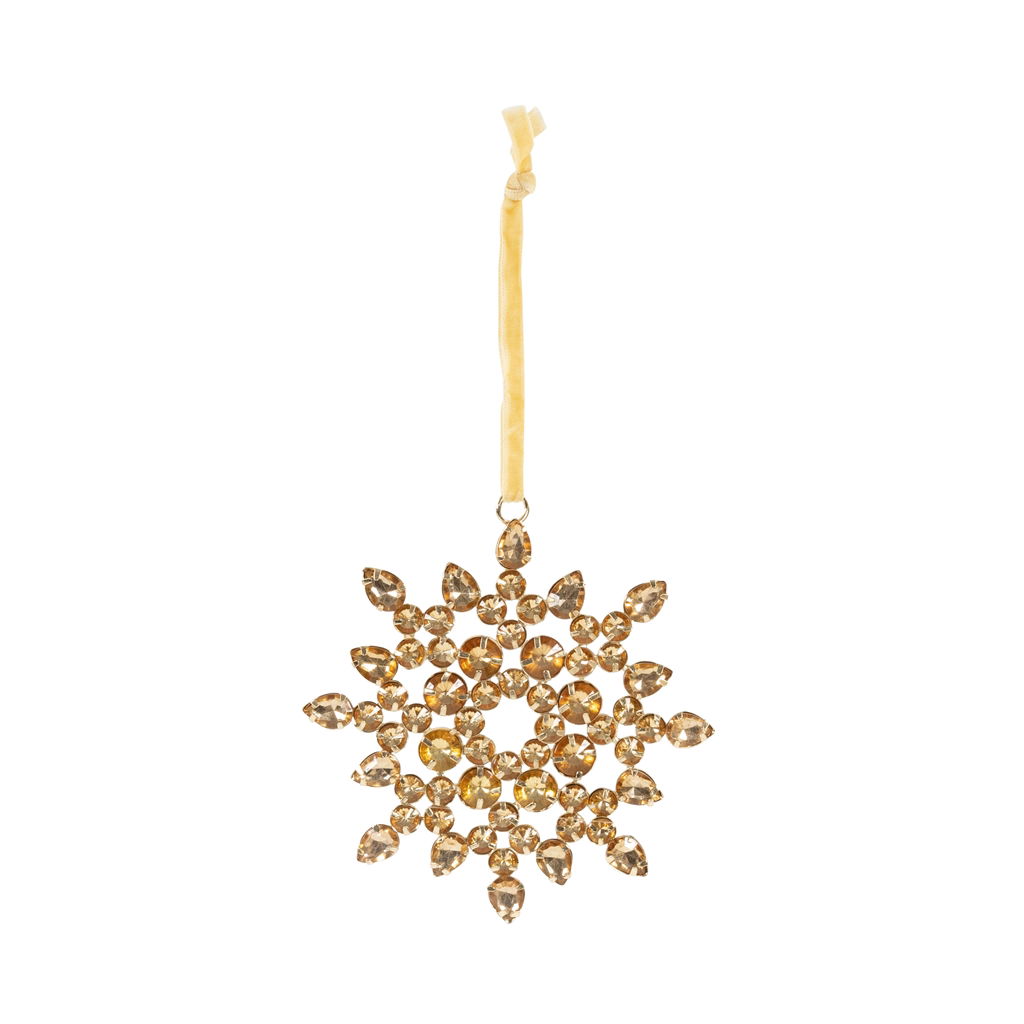 Strassbehang Flocke, Acryl/Metall, 11,5cm, 1 Stck, gold Zubehor, Ohrring, Schmuck, Halskette