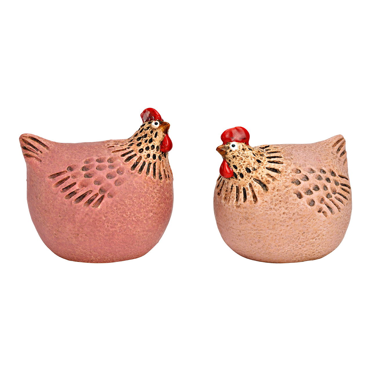 Poulet en faïence 2 fois, (L/H/P) 11x11x10cm Poulet en faïence 2 fois, (L/H/P) 11x11x10cm