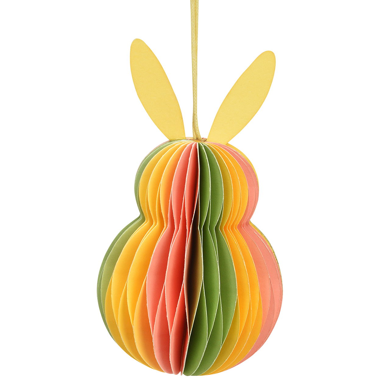 Suspension Honeycomb lapin en papier/carton, jaune/rose/vert (L/H/P) 5x10x5cm Kunst, Zubehör, Papier, Kunsthandwerk