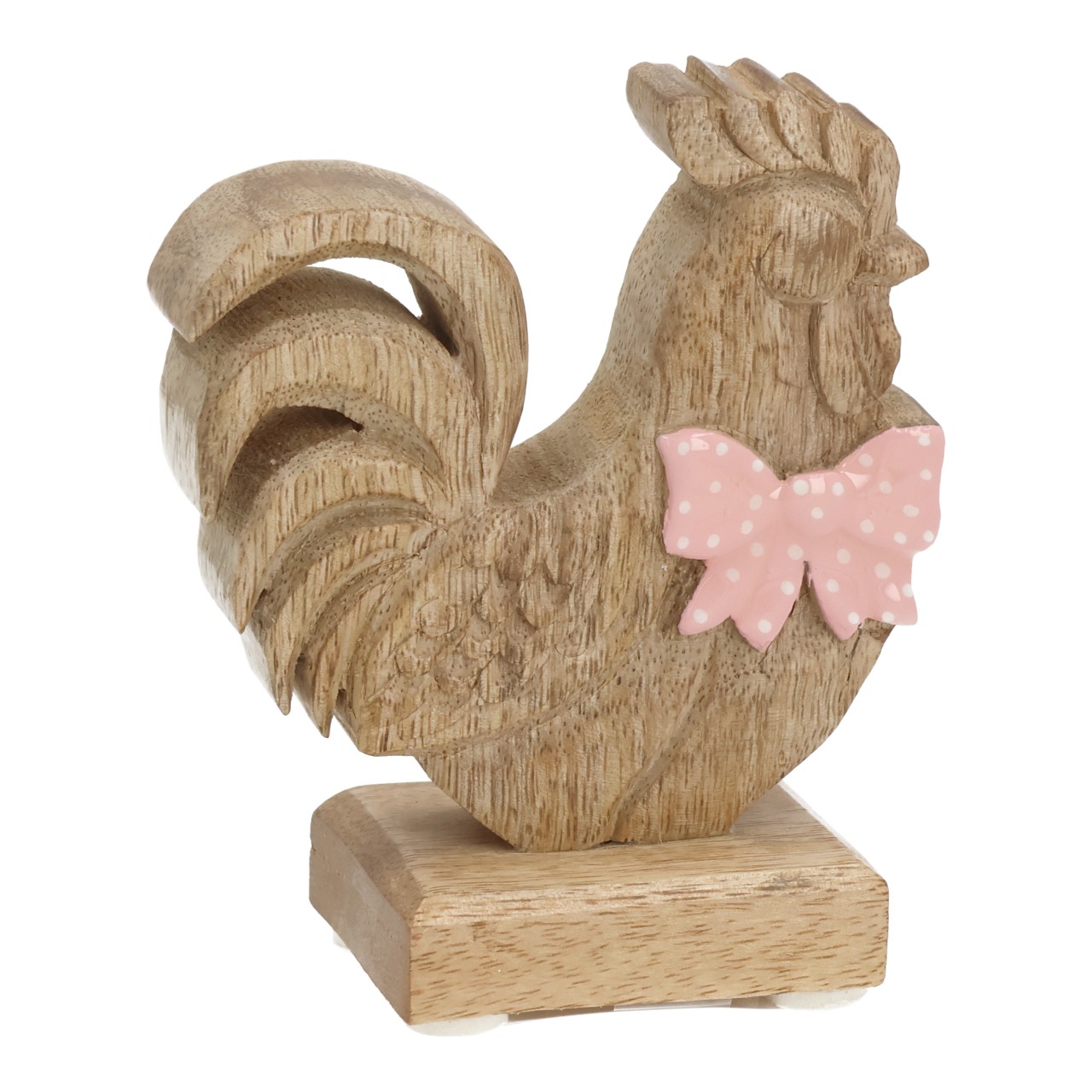 Chicken with bow made of mango wood natural (W/H/D) 10x11.5x5cm Chicken with bow made of mango wood natural (W/H/D) 10x11.5x5cm