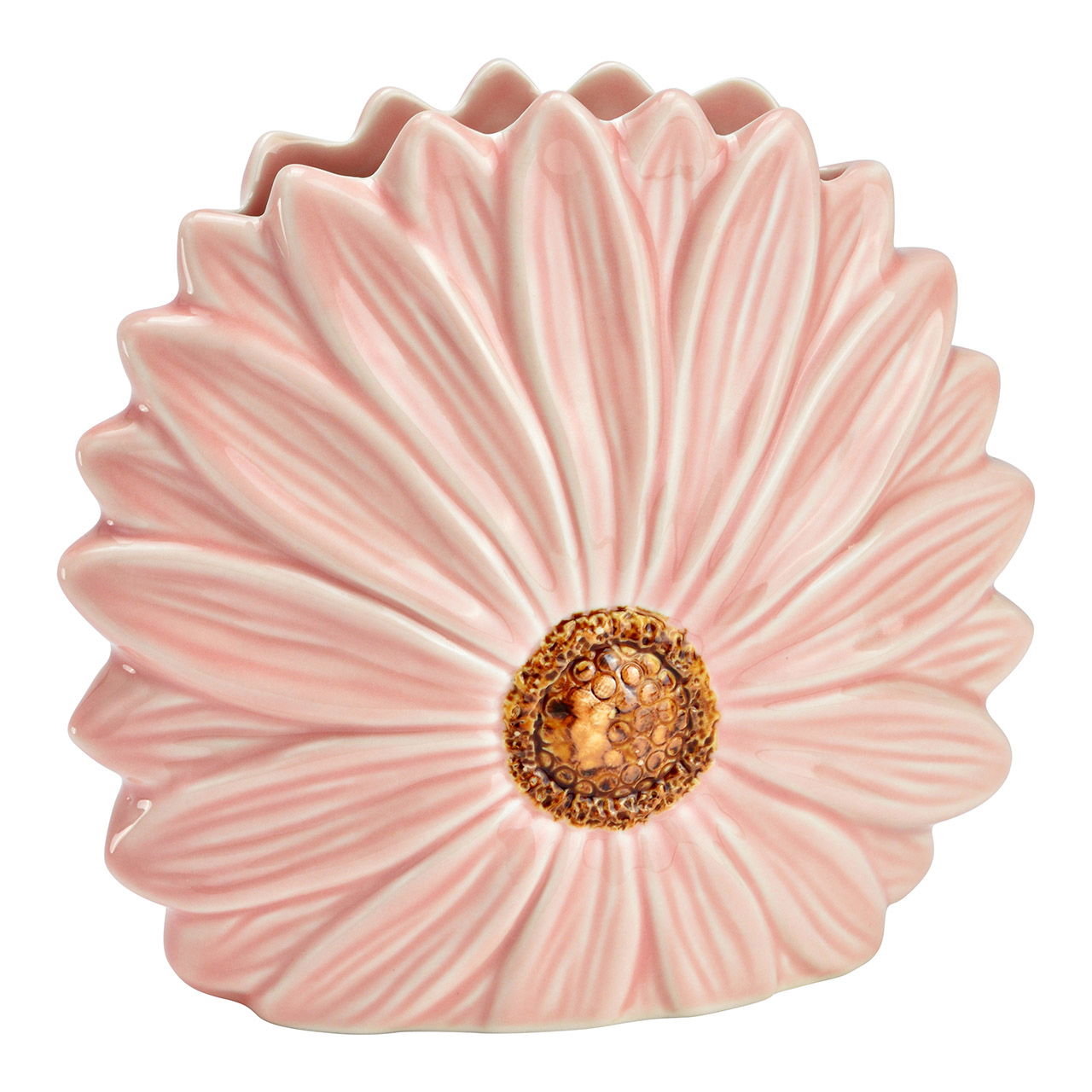 Vase Blütenform aus Keramik, Pink/Rosa (B/H/T) 17x16x7cm Vase Blütenform aus Keramik, Pink/Rosa (B/H/T) 17x16x7cm