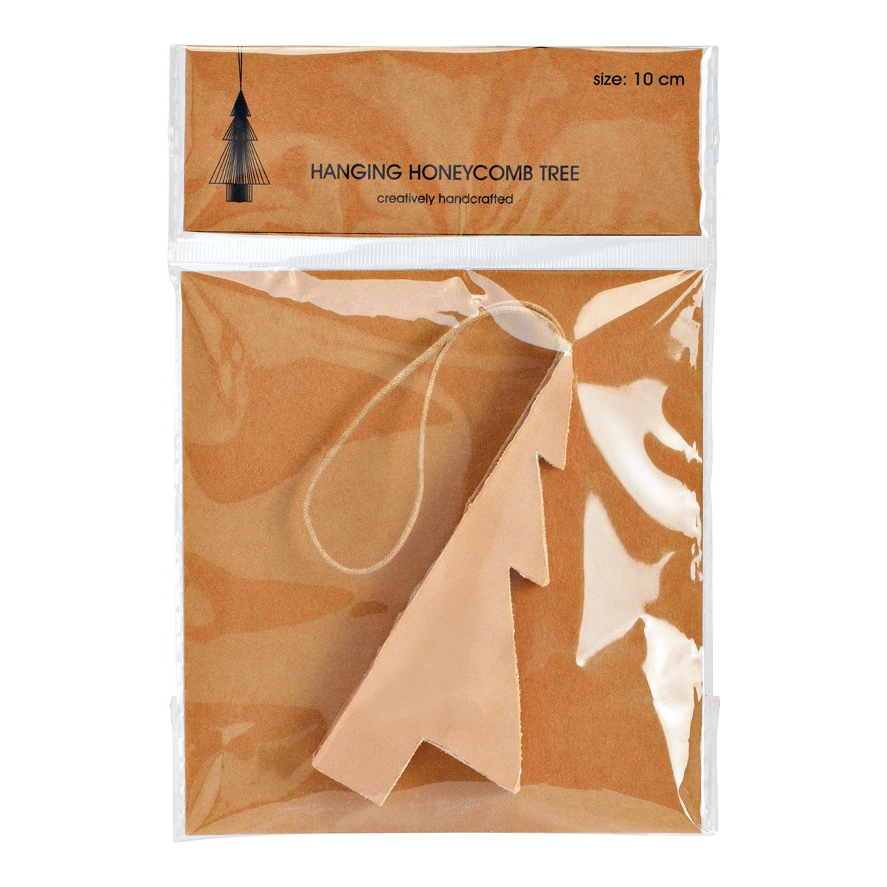 Weihnachtshänger Tannenbaum Honeycomb aus Papier/Pappe, Beige (B/H/T) 8x10x8cm