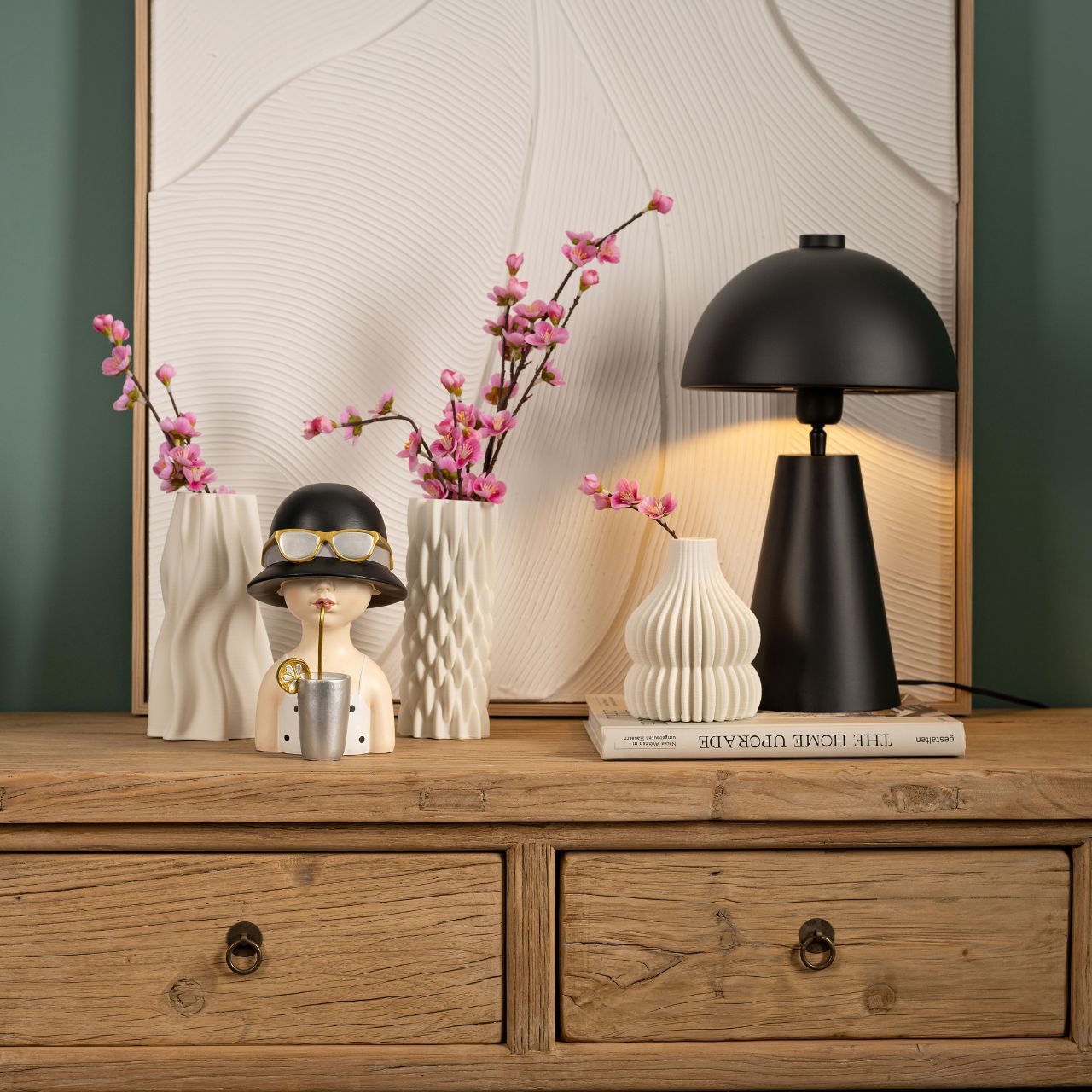 Jarrón de cerámica impreso en 3D blanco (A/A/P) 8x22x8cm sólo para flores secas Jarrón de cerámica impreso en 3D blanco (A/A/P) 8x22x8cm sólo para flores secas