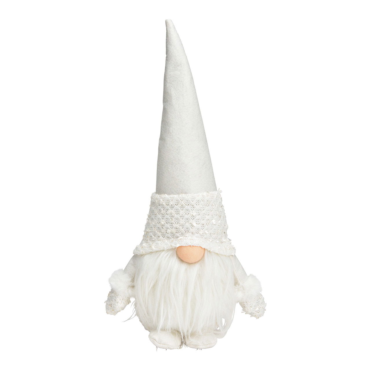 Lutin en textile blanc (L/H/P) 18x38x14cm Bekleidung, Hut, Person