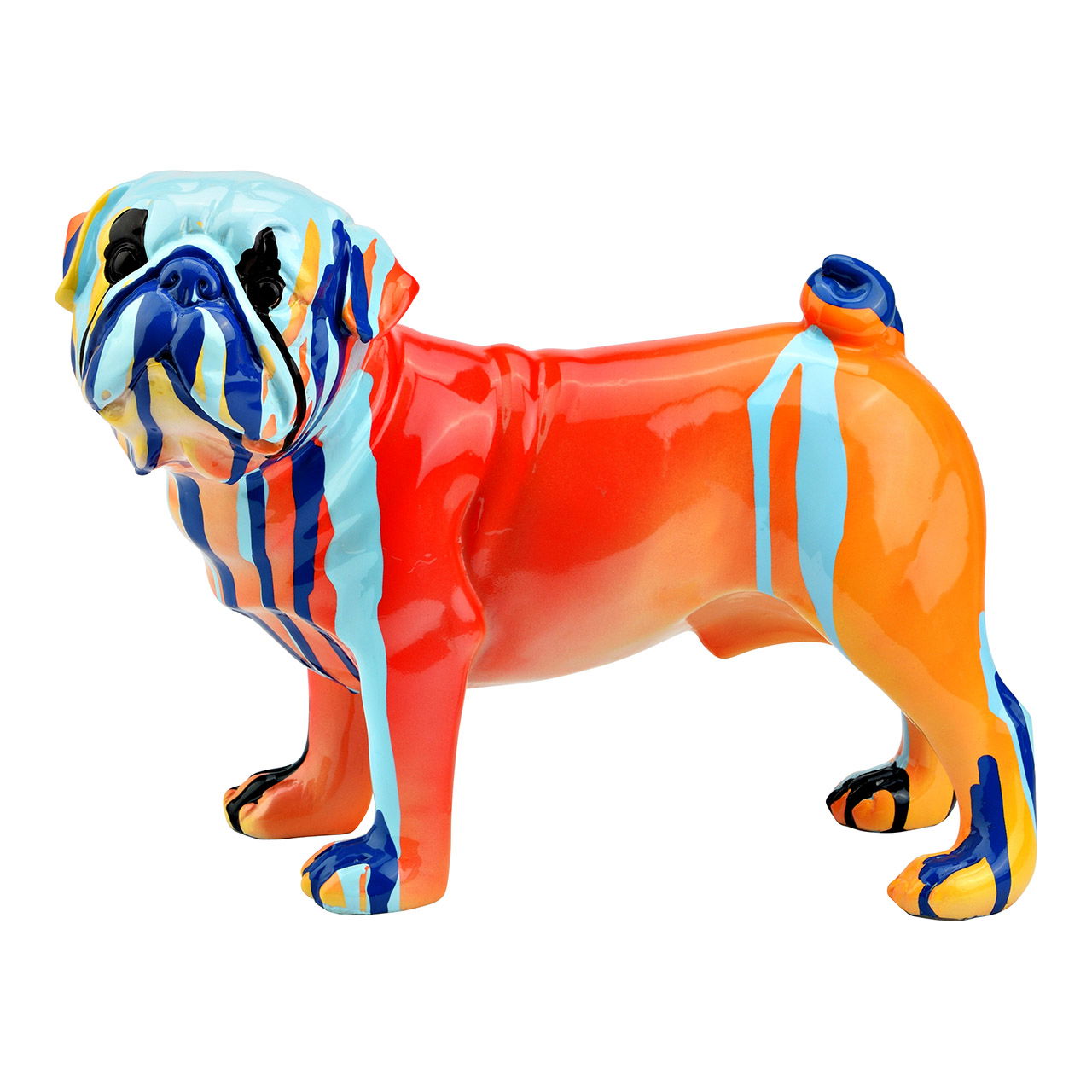 Poly dog, red/blue (W/H/D) 24x18x12cm Figur