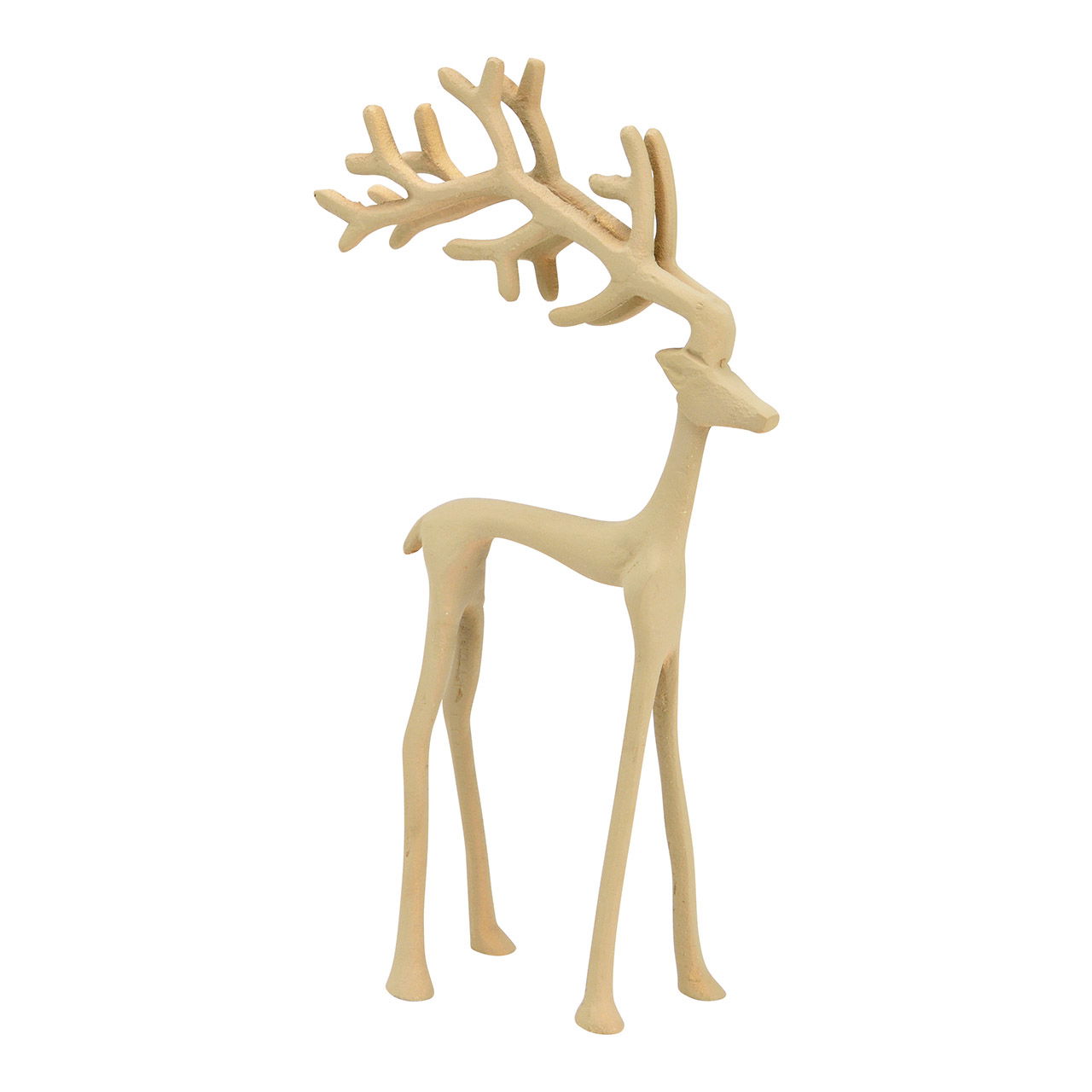 Stag made of metal beige (W/H/D) 17x31x6cm