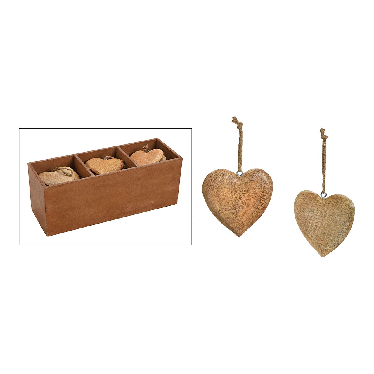 Hänger Herz aus Mangoholz, Braun (B/H/T) 11x11x1cm Hänger Herz aus Mangoholz, Braun (B/H/T) 11x11x1cm