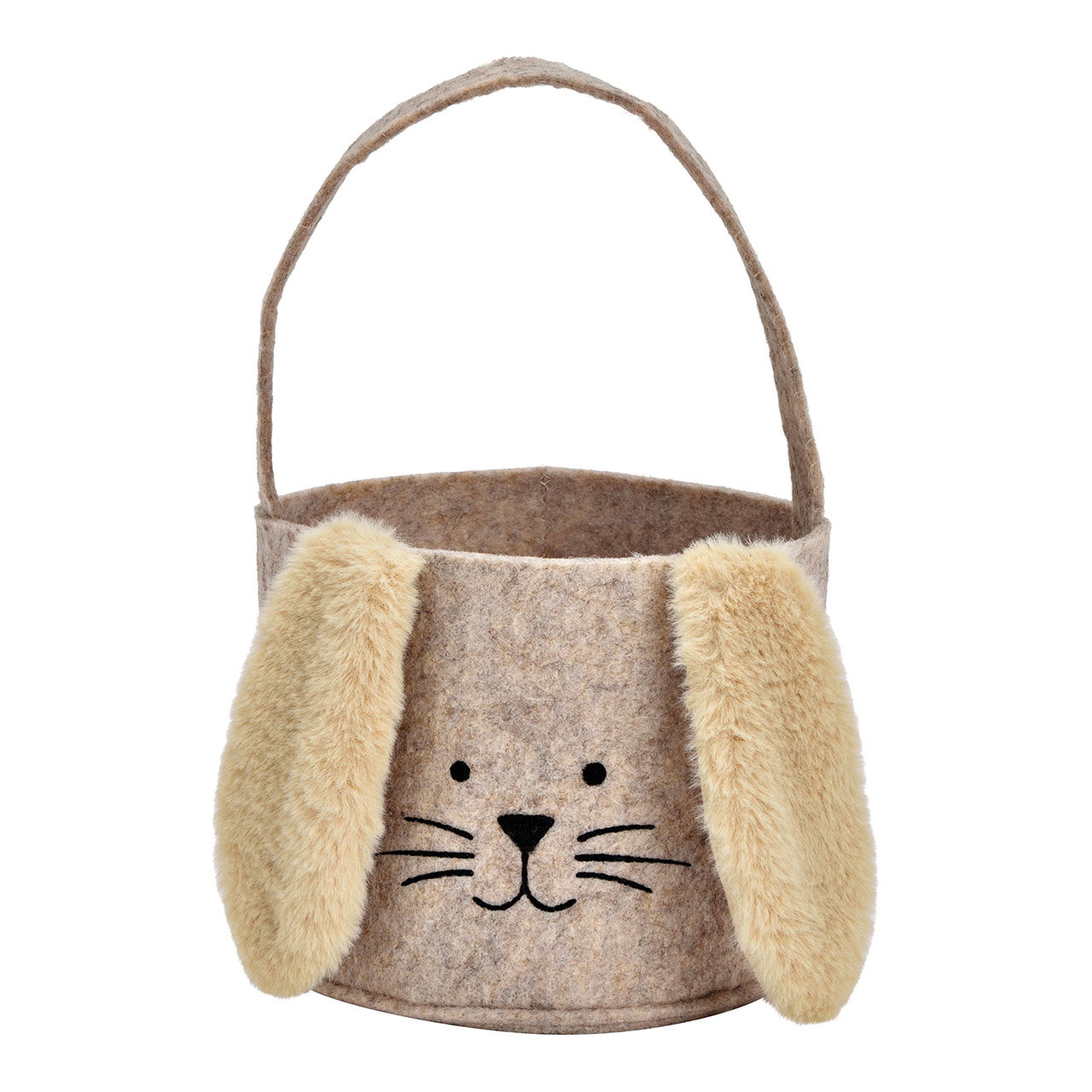 Bolsa de fieltro para conejos beige (A/A/P) 15x13x15cm Hase Beutel, Filztasche, Kinder Geldbörse, Plüsche Ohren, Braun/beige