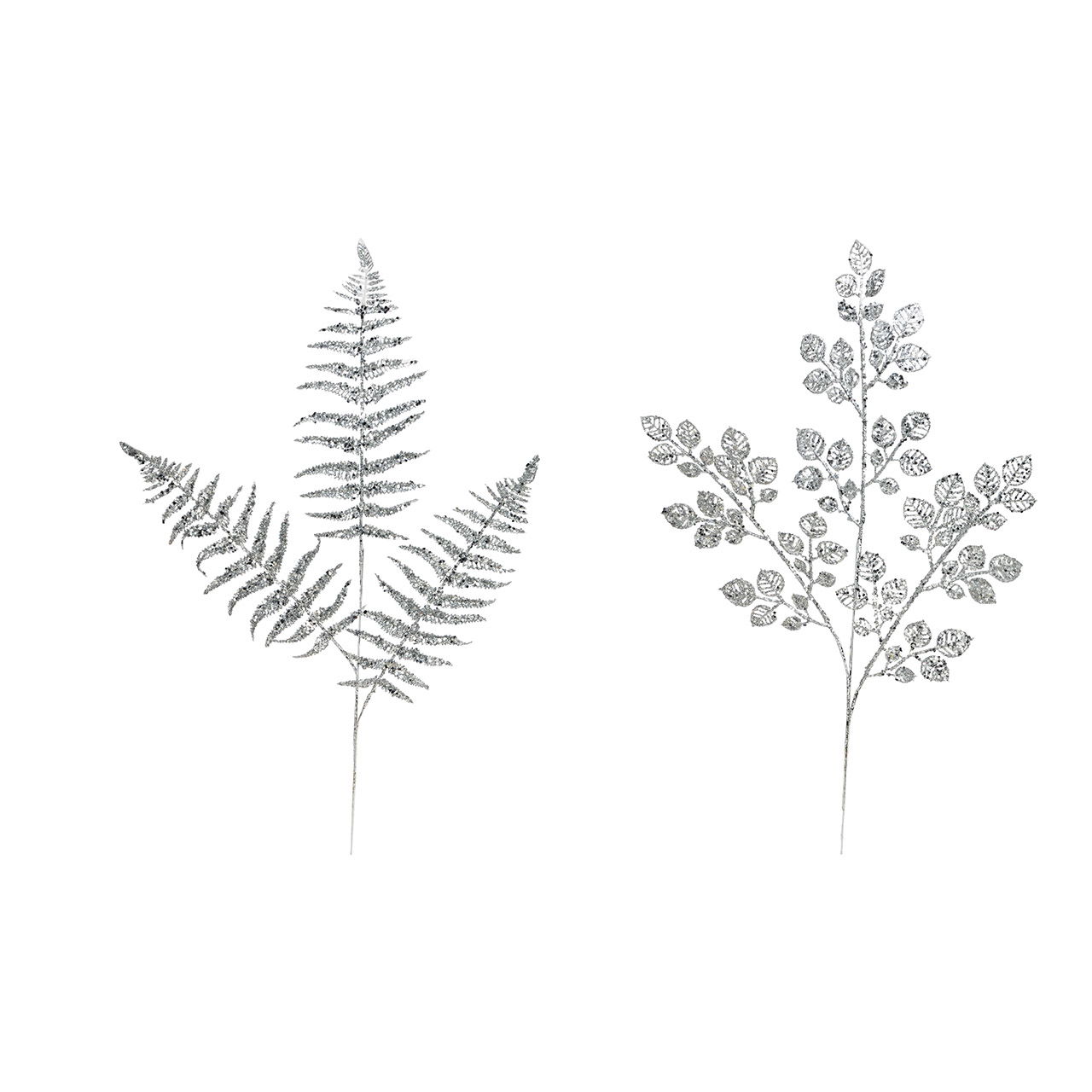 Zweig mit Glitter aus Kunststoff Silber 2-fach, (B/H/T) 17x70x1cm Zweig mit Glitter aus Kunststoff Silber 2-fach, (B/H/T) 17x70x1cm