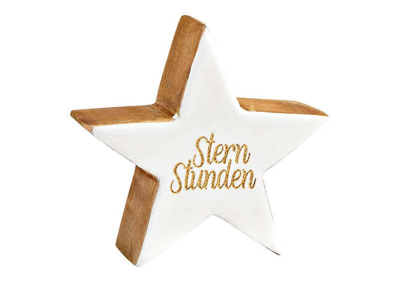 Stella, Sternstunden in legno di mango bianco (L/H/D) 9x9x4cm