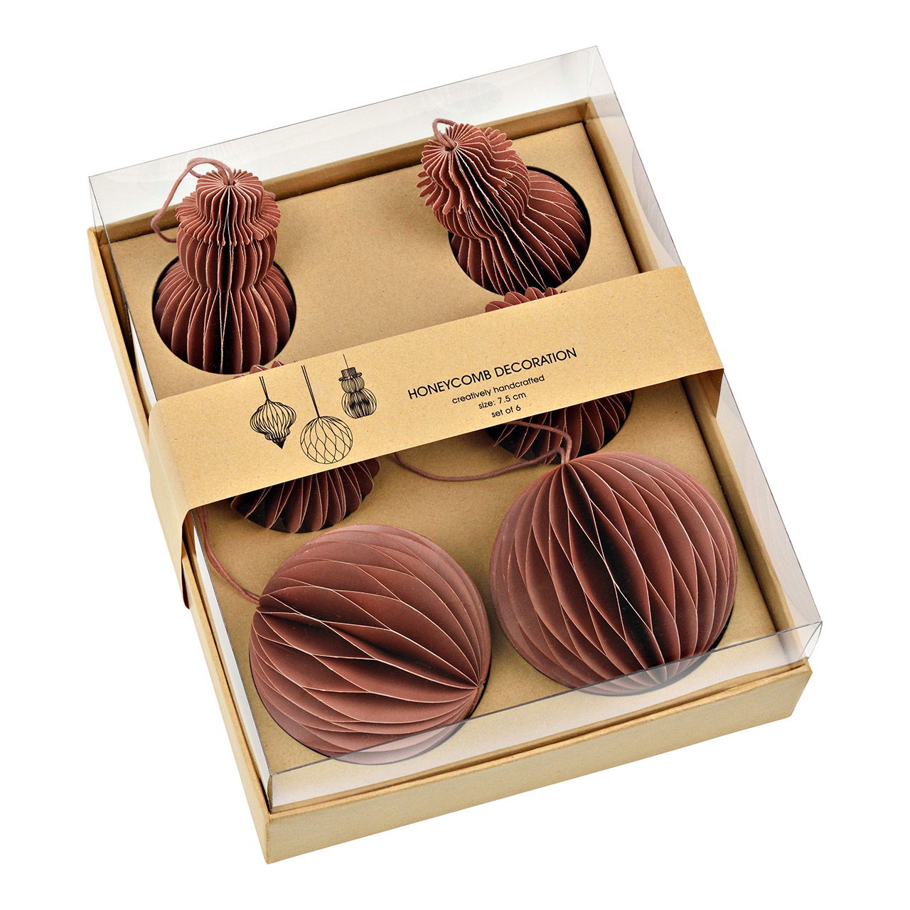 Christmas hanger Honeycomb diamond/ball/snowman made of paper/cardboard, set of 6, dusky pink Ø8cm (W/H/D) 24x8x15cm Christmas hanger Honeycomb diamond/ball/snowman made of paper/cardboard, set of 6, dusky pink Ø8cm (W/H/D) 24x8x15cm