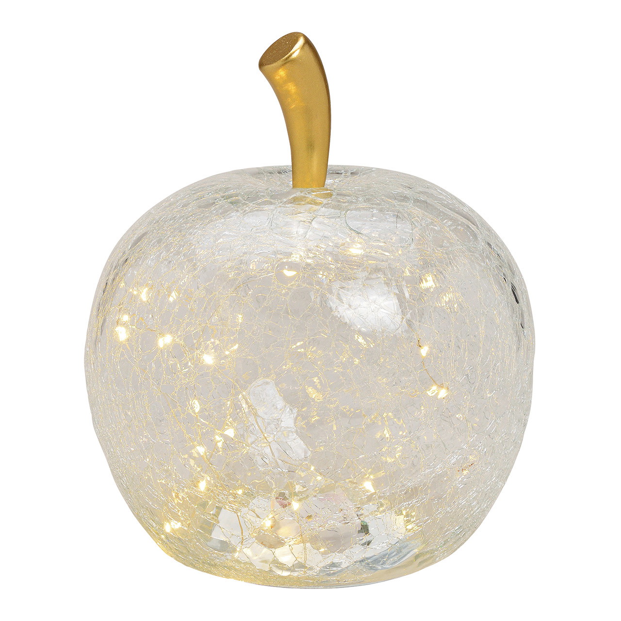 Apfel mit 40er LED, mit Timer, aus Glas Transparent (B/H/T) 27x30x27cm Apfel mit 40er LED, mit Timer, aus Glas Transparent (B/H/T) 27x30x27cm