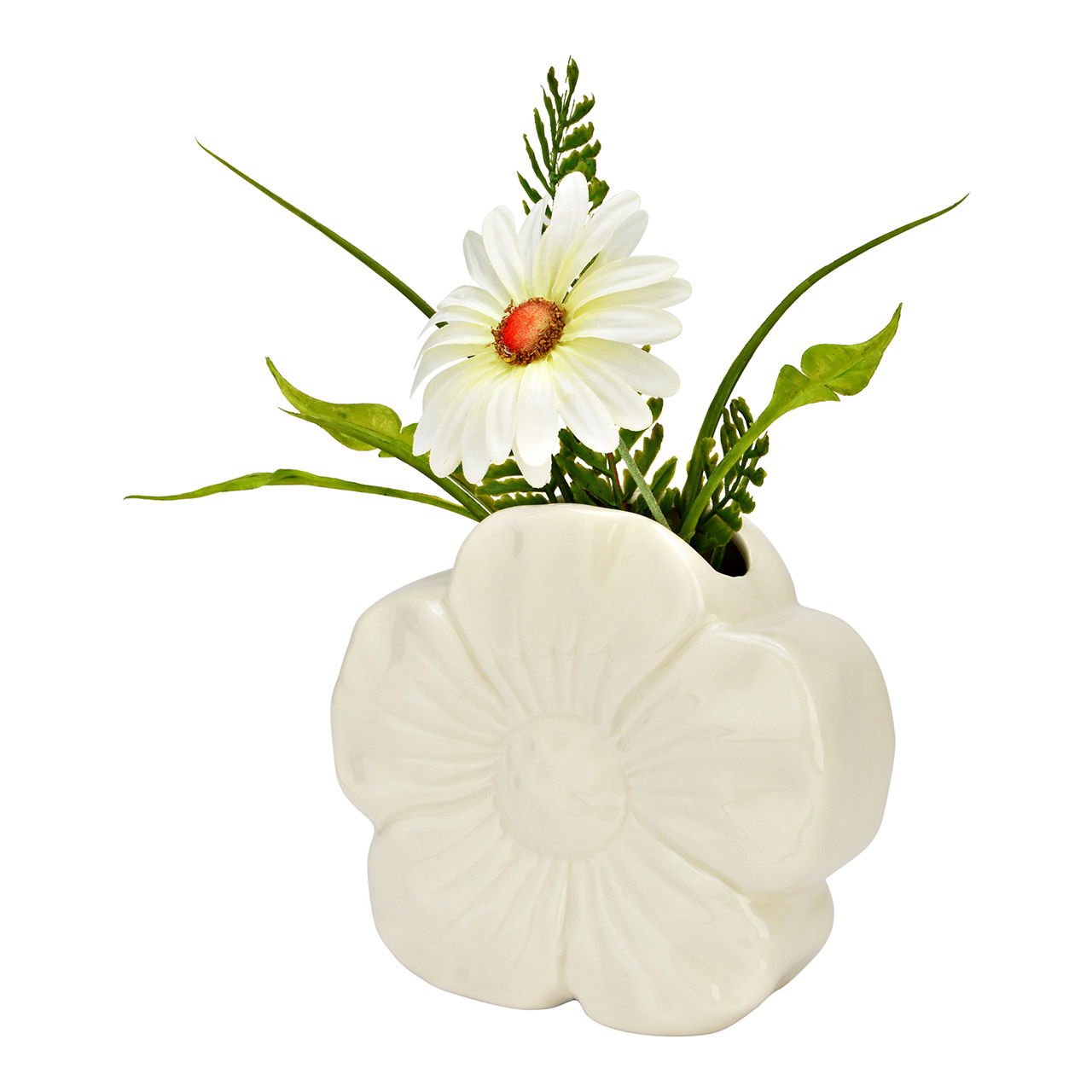 Vase Fleur en porcelaine, blanc (L/H/P) 15x14x6cm Töpferei, Kunst, Porzellan, Glas