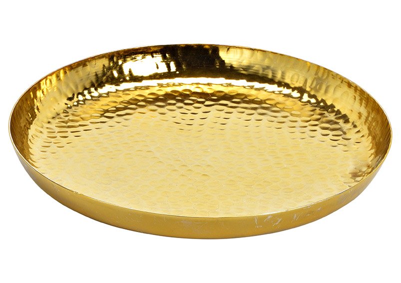 Deko Schale aus Metall Gold (B/H/T) 30x3x30cm
