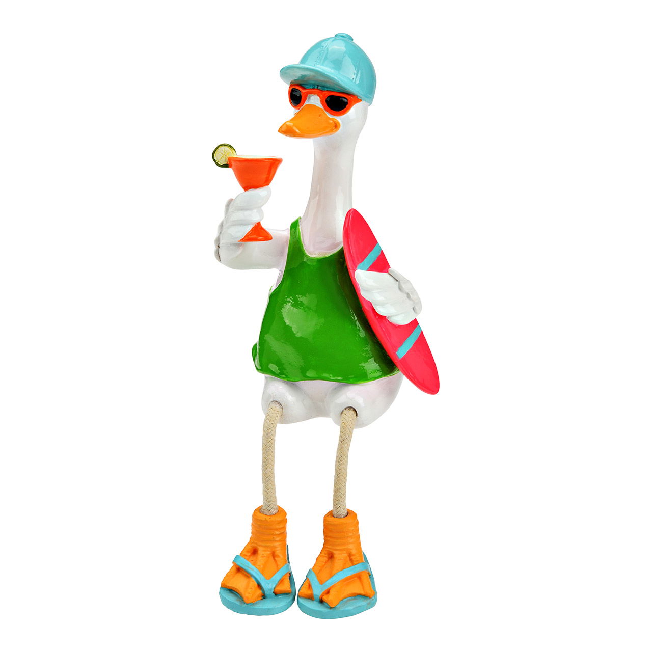 Edge stool duck with surfboard made of magnesia, colorful (W/H/D) 8x14x7cm Figur, Spielzeug