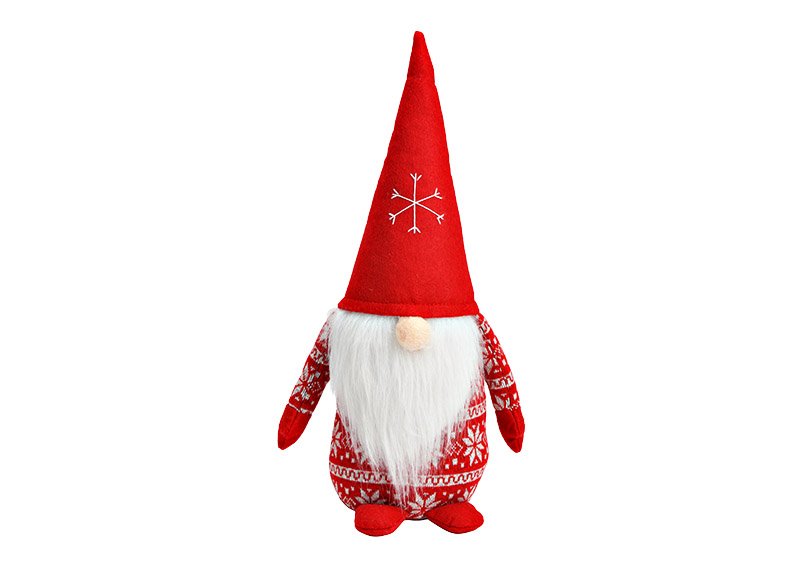 Gnome made of textile red (W/H/D) 20x40x16cm