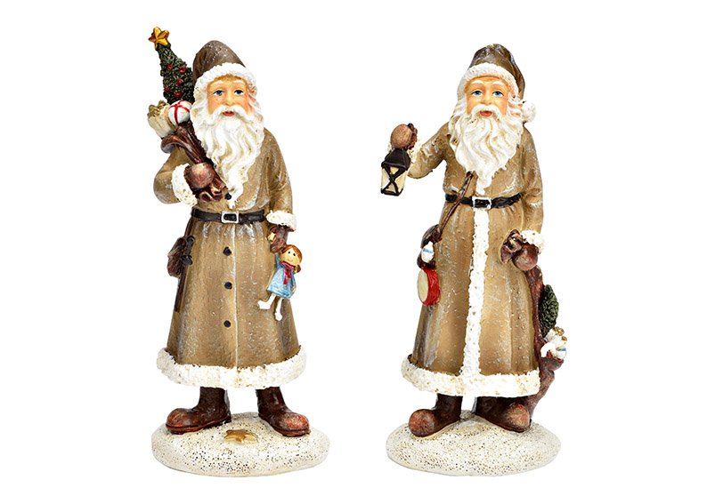 Babbo Natale in polietilene marrone 2 pieghe, (L/H/D) 7x15x5cm